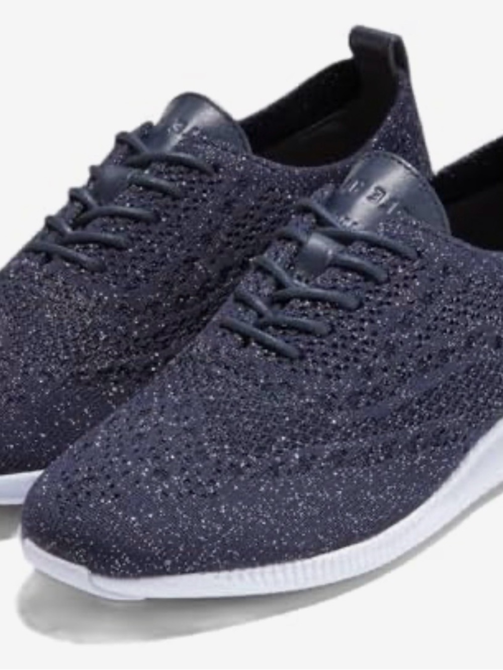 Cole Haan Navy Knit Lace-Up Sneakers